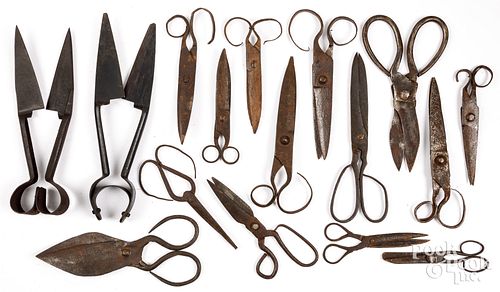 WROUGHT IRON AND METAL SCISSORS AND
