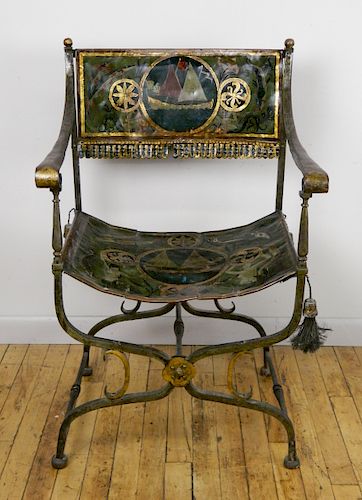 WROUGHT IRON AND TIN TOLE-PAINTED