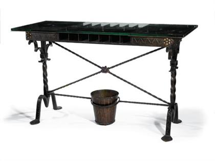 Wrought iron bank table by Samuel