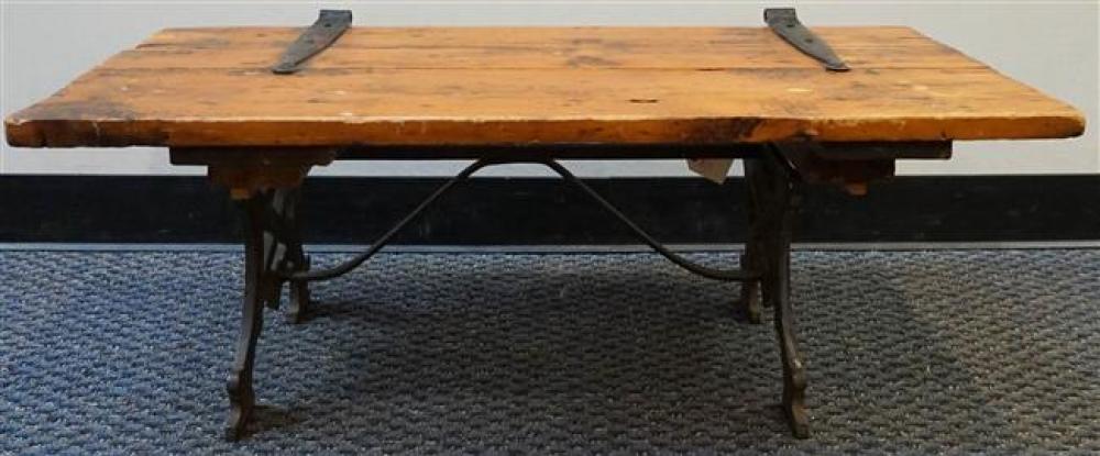 WROUGHT IRON BASE PINE DOOR TOP