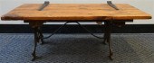 WROUGHT IRON BASE PINE DOOR TO