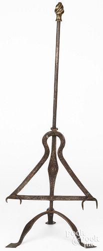 WROUGHT IRON BIRD SPIT WITH FLAME