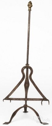 WROUGHT IRON BIRD SPIT WITH FL