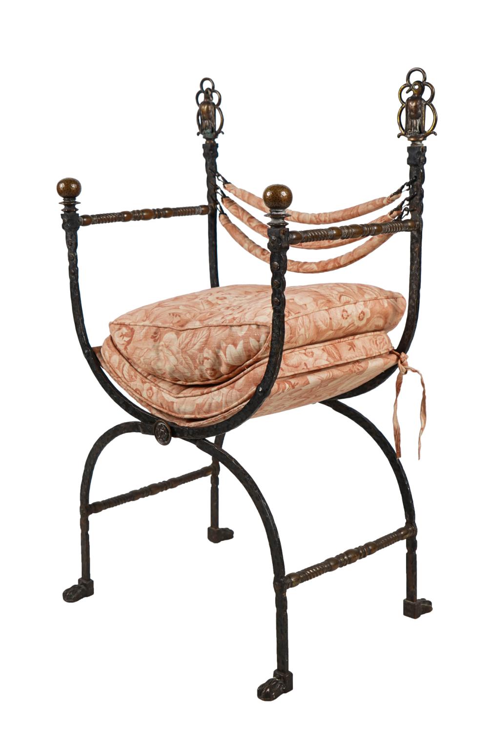 WROUGHT IRON & BRONZE CURULE