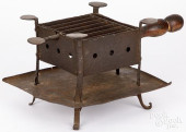 WROUGHT IRON CAMP STOVE, 19TH