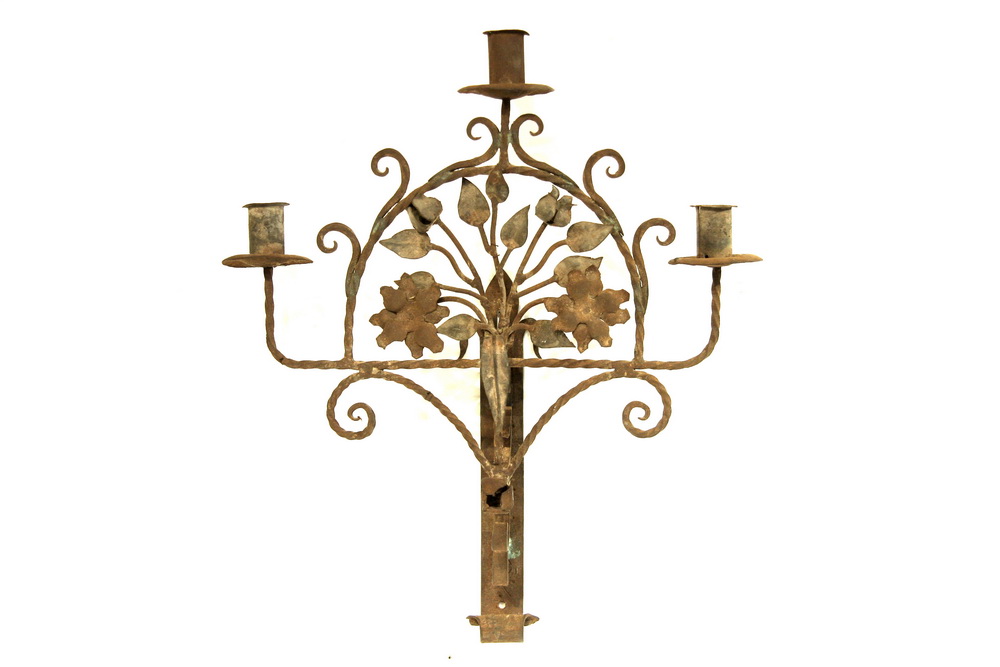 WROUGHT IRON CANDLE SCONCE -