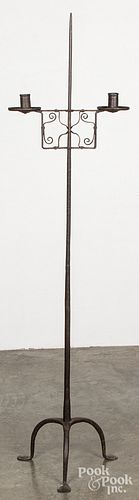 WROUGHT IRON CANDLESTAND, 18TH/19TH