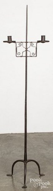 WROUGHT IRON CANDLESTAND, 18TH