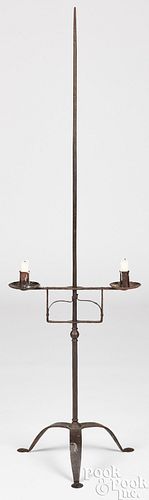 WROUGHT IRON CANDLESTAND, LATE 18TH