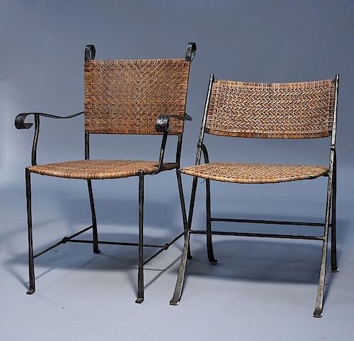 WROUGHT IRON CHAIRSTwo wrought iron