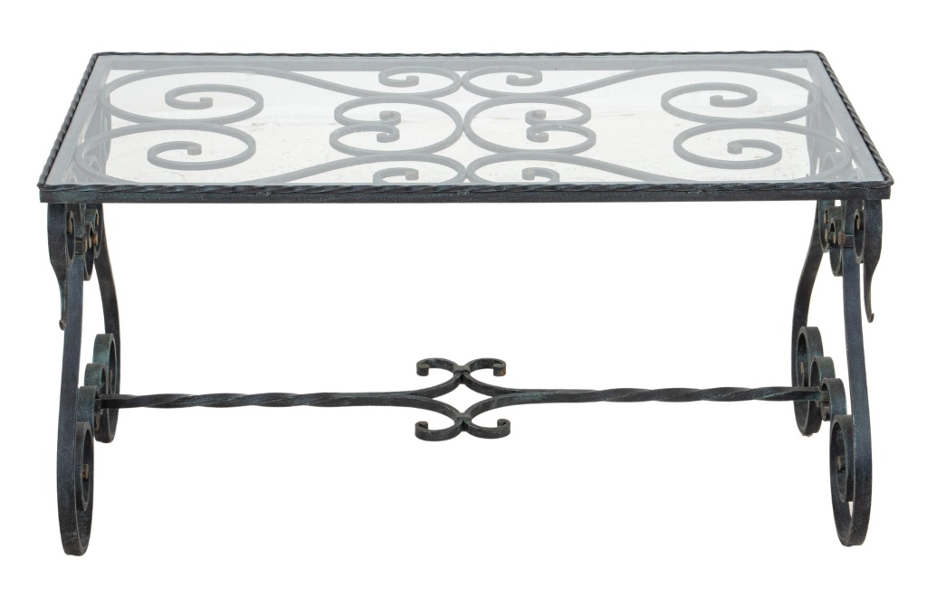 WROUGHT IRON COFFEE TABLE WITH