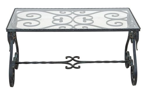 WROUGHT IRON COFFEE TABLE WITH