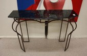 WROUGHT IRON CONSOLE TABLE WIT