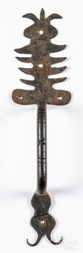 WROUGHT IRON DOOR LATCH, 19TH
