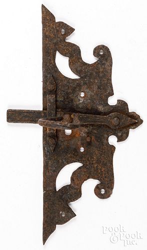 WROUGHT IRON DOOR LATCH PLATE,