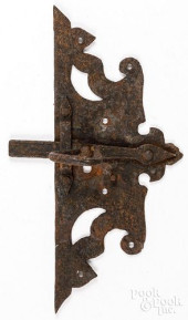 WROUGHT IRON DOOR LATCH PLATE,