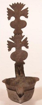 WROUGHT IRON DOUBLE CRUSIE LAM