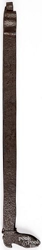 WROUGHT IRON EMBER TONGS, 18TH
