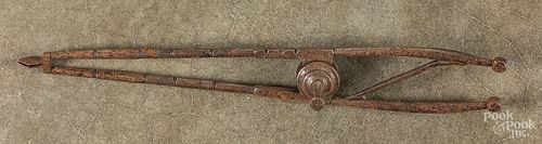 WROUGHT IRON EMBER TONGS, 19TH