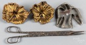 WROUGHT IRON EMBER TONGS, ETC.
