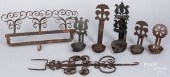 WROUGHT IRON FAT LAMPS, UTENSI