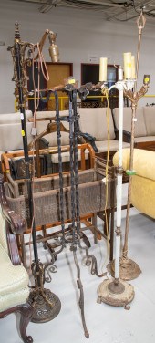 WROUGHT IRON FERN STAND; THREE