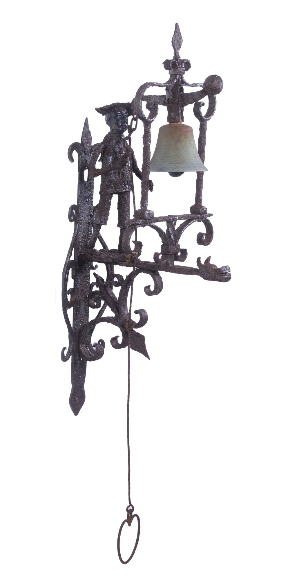 WROUGHT IRON FIGURAL DOOR BELL