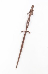 WROUGHT IRON FIGURAL SPIKE. Re