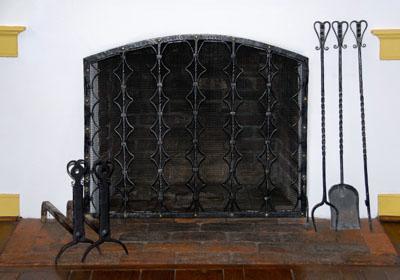 Wrought iron fire screen,