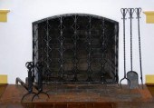 Wrought iron fire screen, andi