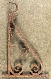WROUGHT IRON FIREPLACE CRANE,