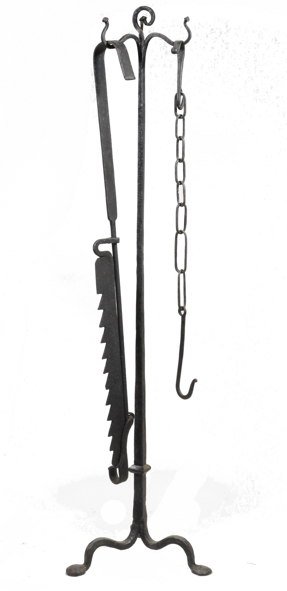 WROUGHT IRON FIREPLACE STAND WITH