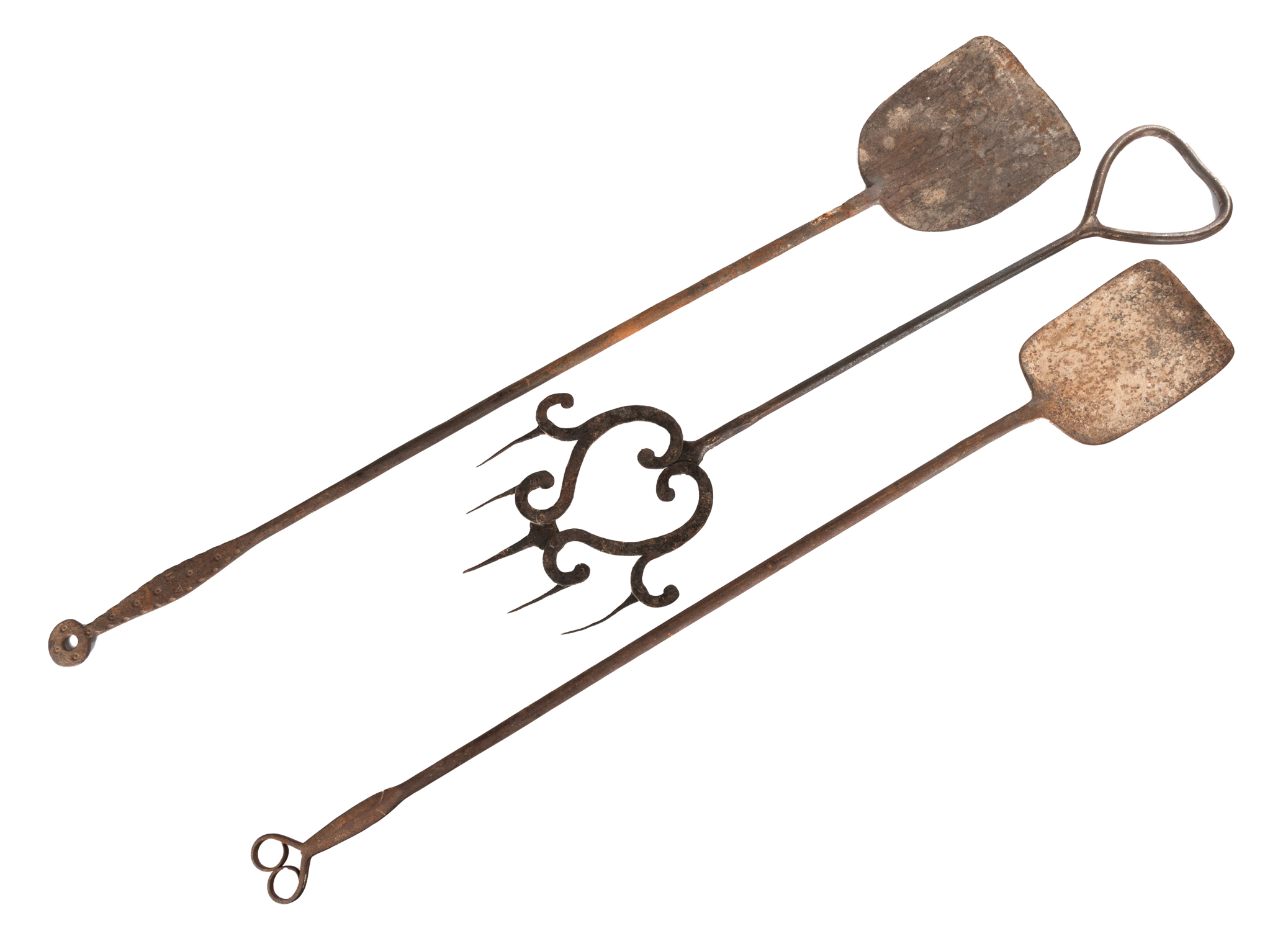 WROUGHT IRON FIREPLACE TOOLS