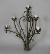 WROUGHT IRON FIVE-LIGHT WALL S