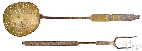 WROUGHT IRON FLESH FORK AND