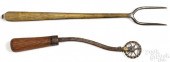 WROUGHT IRON FLESH FORK, DATED