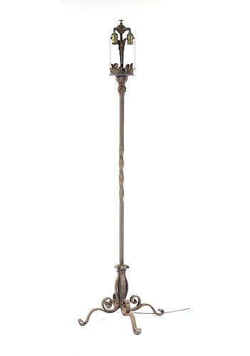 WROUGHT IRON FLOOR LAMP, 68"Wrought