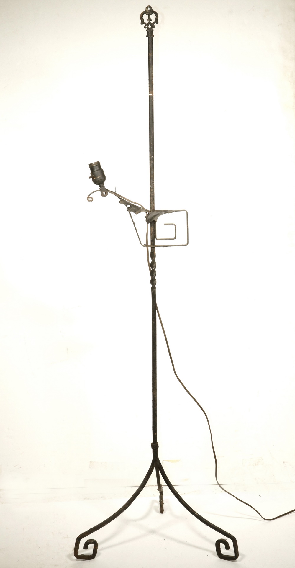 WROUGHT IRON FLOOR LAMP Circa