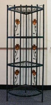 WROUGHT IRON FLORAL DECORATED