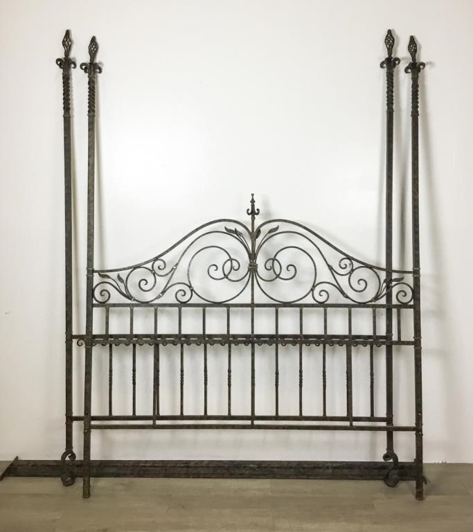 WROUGHT IRON FOUR POST BEDWrought
