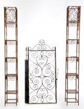 Wrought-iron garden gate and t
