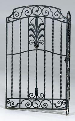 Wrought iron garden gate, twisted