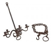 WROUGHT IRON HANGING FIVE LIGH