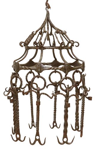 WROUGHT IRON HEARTH-HANGING