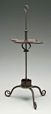 Wrought iron lamp stand, adjustable