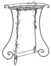 WROUGHT IRON & MOLDED GLASS PL