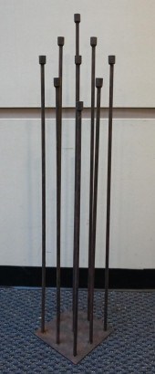 WROUGHT IRON NINE-LIGHT FLOOR