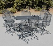 WROUGHT IRON PATIO SET TABLE A