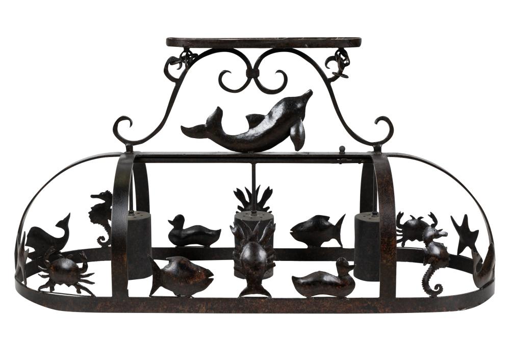 WROUGHT IRON POT RACK FIXTUREwith