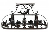 WROUGHT IRON POT RACK FIXTUREw